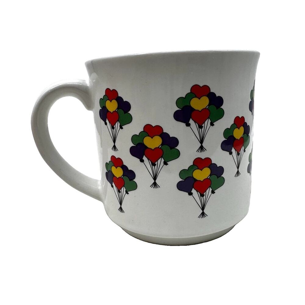 Heart Balloon Bouquet Vintage Coffee Cup Ceramic Mug